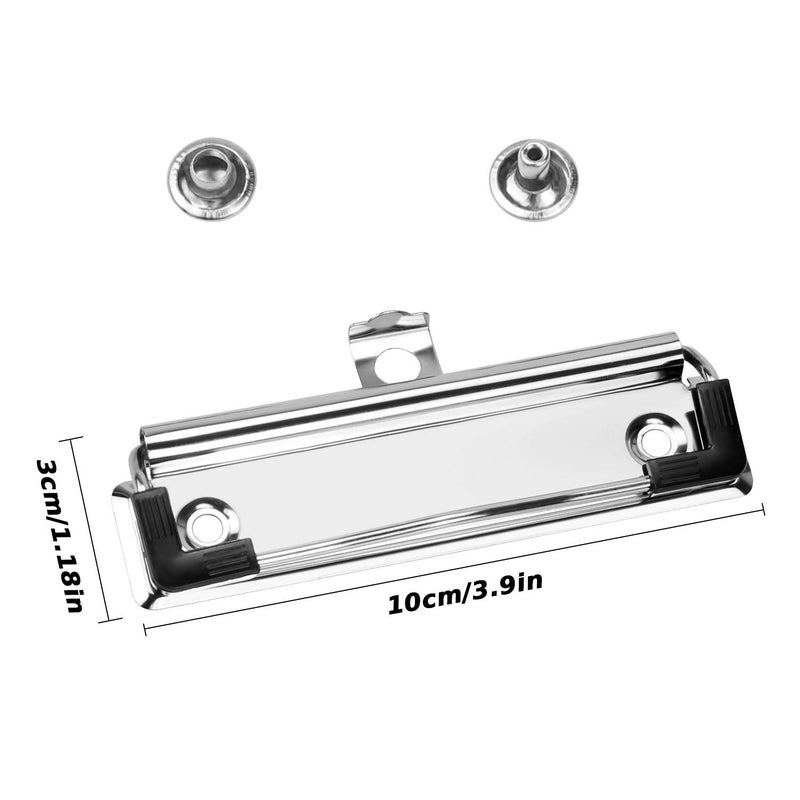 Meetory 15 Pack Clipboard Clips 3.94" Mountable Stainless Metal Clipboards Hardware with Rubber Grip and Hanging Hole(Included 30 Piece Rivets) - Image 2